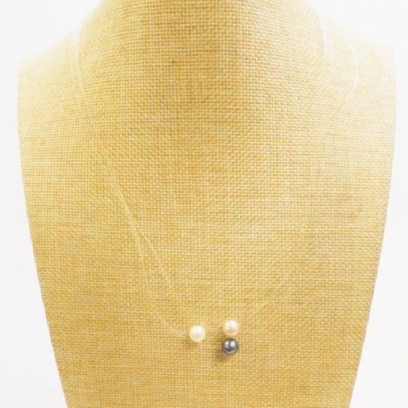 Chic Peter Brams 14K Gold Floating Pearl Necklace - Picture 6 of 7